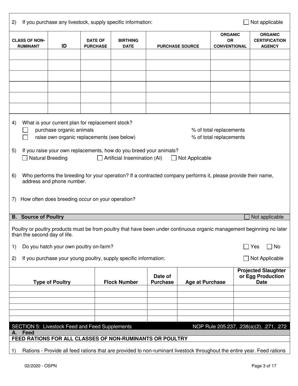 Organic System Plan for Poultry and Non-ruminants - Idaho, Page 3