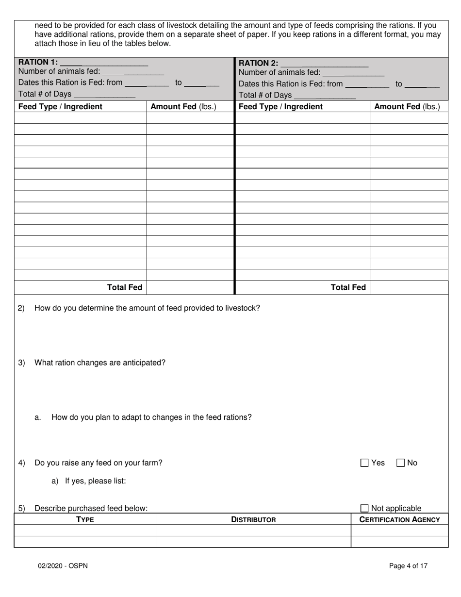 Organic System Plan for Poultry and Non-ruminants - Idaho, Page 4
