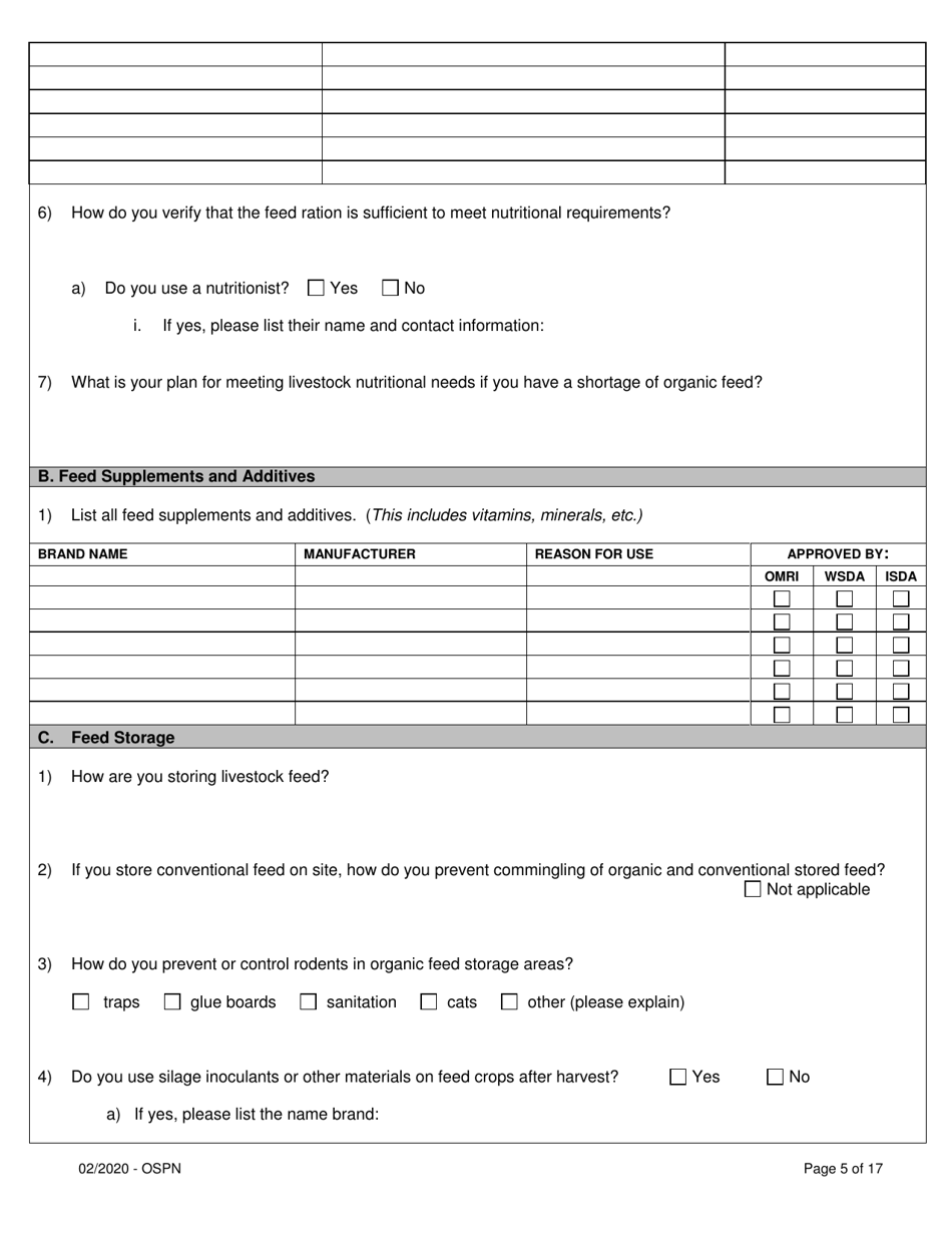Organic System Plan for Poultry and Non-ruminants - Idaho, Page 5