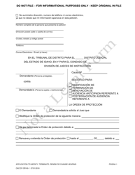 Document preview: Formulario CAO DV9-1 Solicitud Para Modificacion/Terminacion/Renovacion/Audiencia Anticipada Referente/Postergacion De Audiencia Referente a La Orden De Proteccion - Idaho (Spanish)