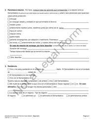Formulario CAO DV1-1 Peticion De Orden De Proteccion, Bajo Juramento - Idaho (Spanish), Page 2
