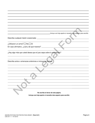 Formulario CAO DV1-1 Peticion De Orden De Proteccion, Bajo Juramento - Idaho (Spanish), Page 6