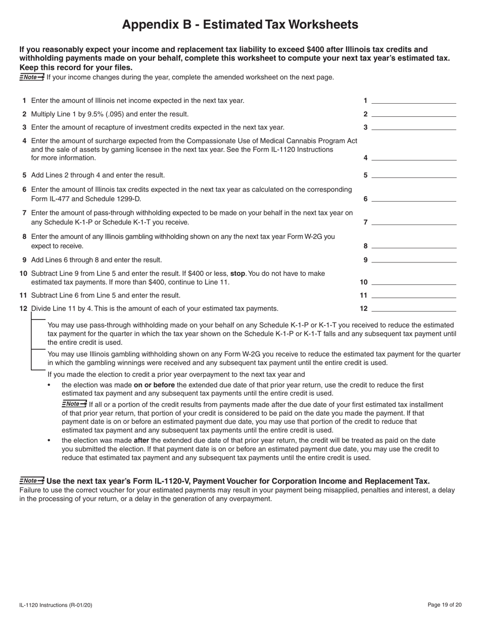 Instructions for Form IL-1120 Corporation Income and Replacement Tax Return - Illinois, Page 19
