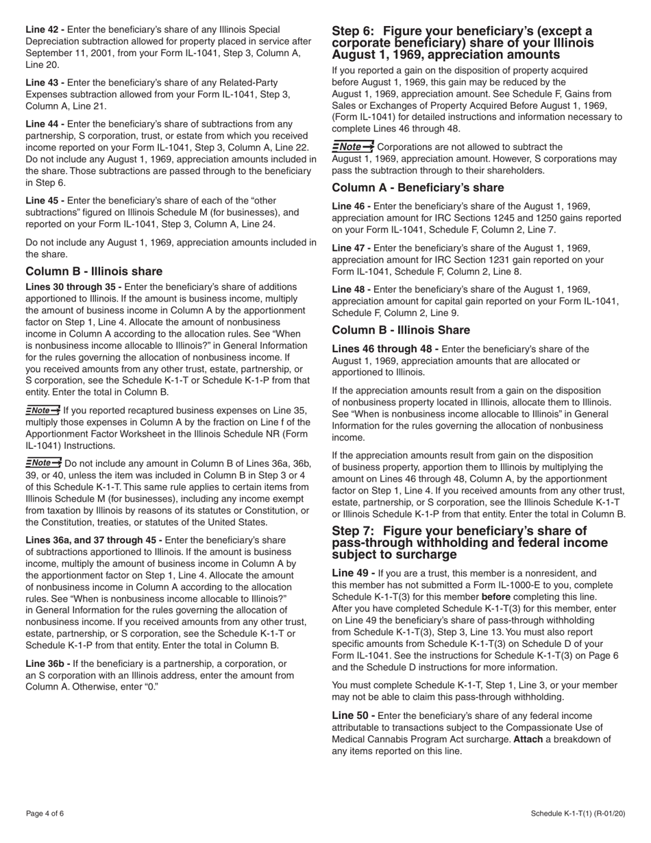 Instructions for Schedule K-1-T, K-1-T(3) - Illinois, Page 4
