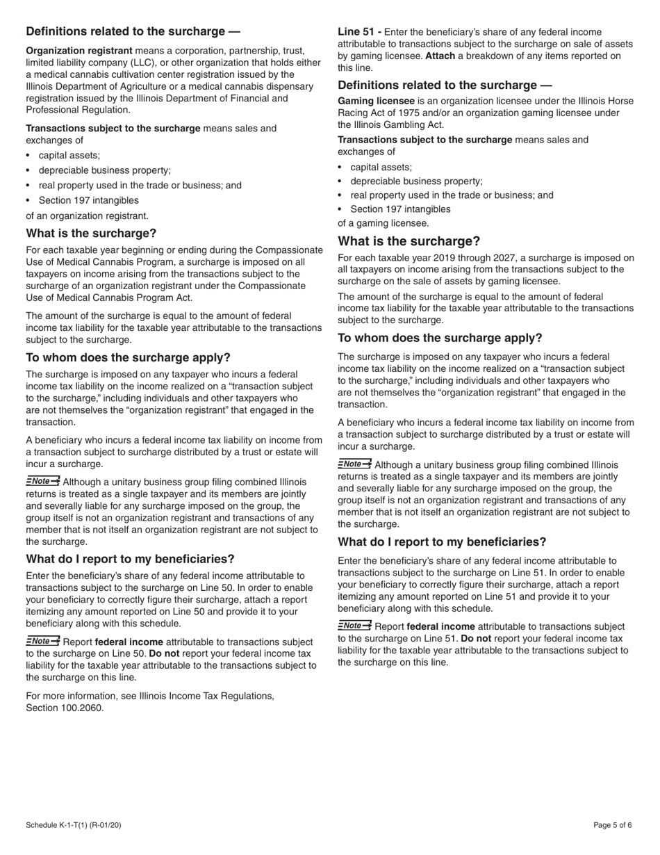 Instructions for Schedule K-1-T, K-1-T(3) - Illinois, Page 5