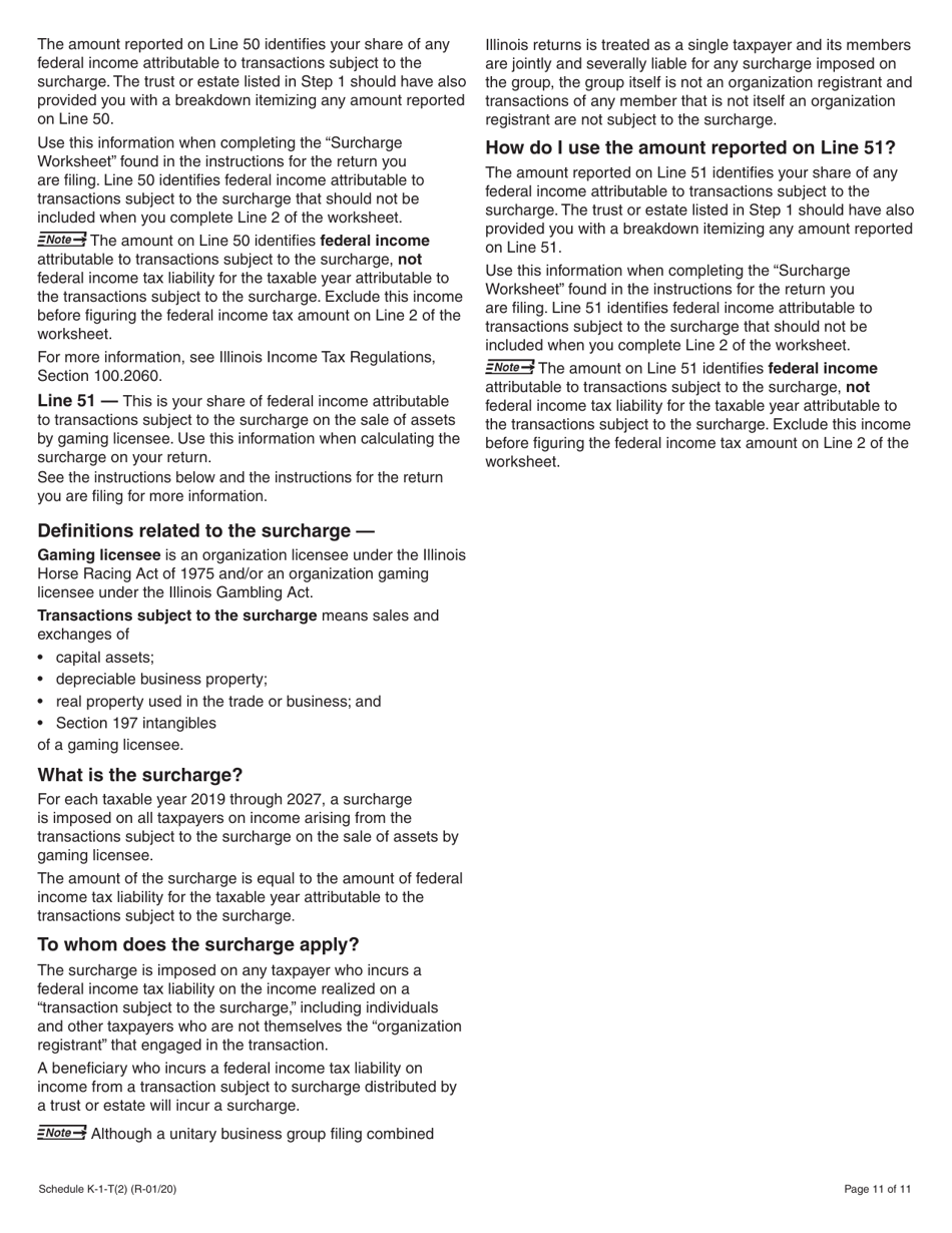 Instructions for Schedule K-1-T Beneficiarys Share of Income and Deductions - Illinois, Page 11