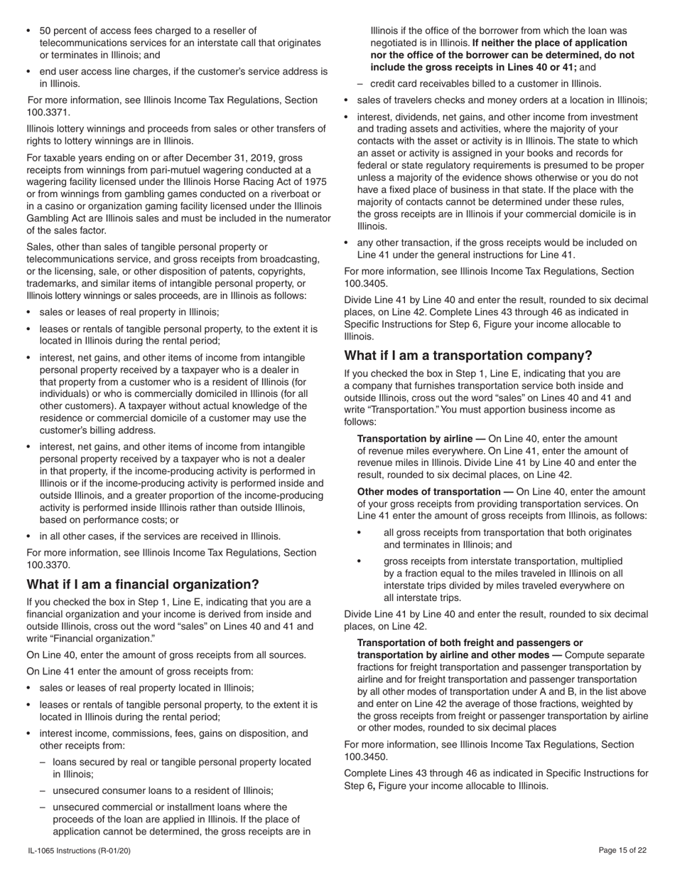 Instructions for Form IL-1065 Partnership Replacement Tax Return - Illinois, Page 15