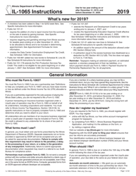 Instructions for Form IL-1065 Partnership Replacement Tax Return - Illinois