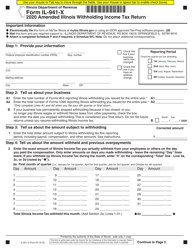 Document preview: Form IL-941-X Amended Illinois Withholding Income Tax Return - Illinois