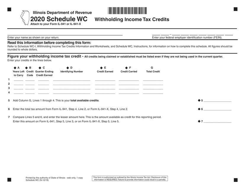 2020 Illinois Withholding Income Tax Credits - Fill Out, Sign Online