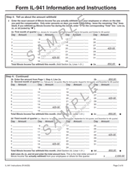 Instructions for Form IL-941 Illinois Withholding Income Tax Return - Illinois, Page 3