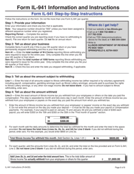 Instructions for Form IL-941 Illinois Withholding Income Tax Return - Illinois, Page 6