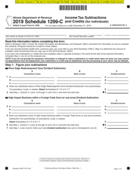 Document preview: Schedule 1299-C Income Tax Subtractions and Credits (For Individuals) - Illinois