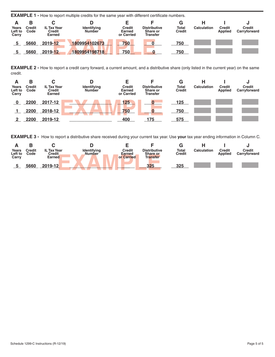 Instructions for Schedule 1299-C Income Tax Subtractions and Credits (For Individuals) - Illinois, Page 5
