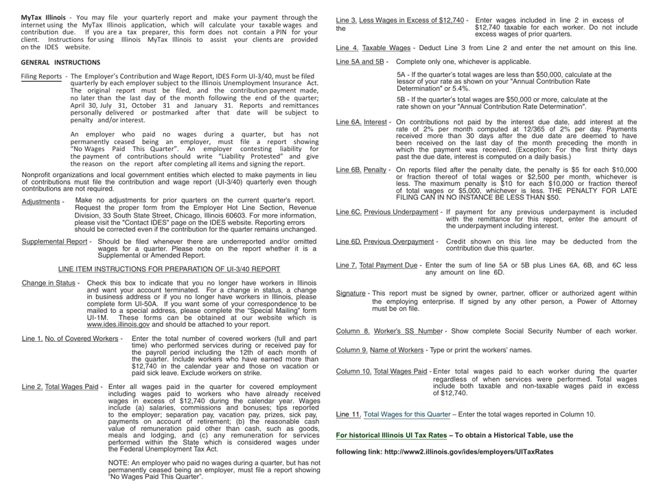 Form UI-3 / 40 Employers Contribution and Wage Report - Illinois, Page 3
