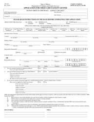 Document preview: Form CFS597 Application for Child Care Facility License - Illinois