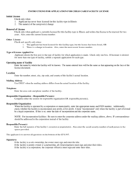 Form CFS597 Application for Child Care Facility License - Illinois, Page 2