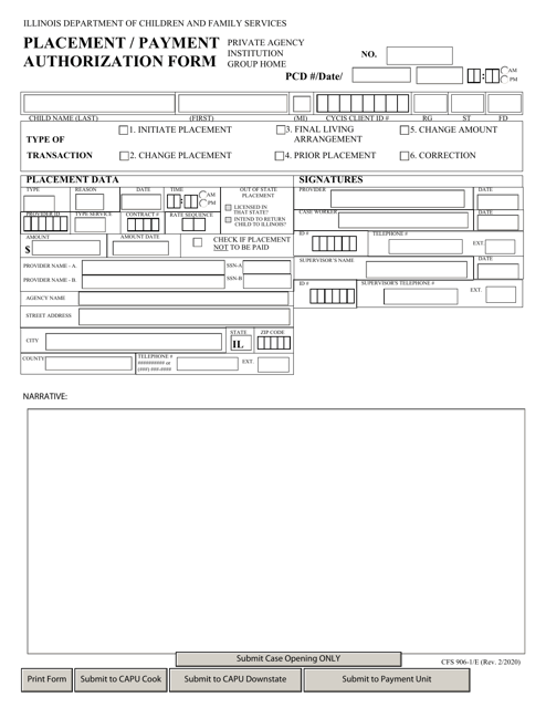 Form CFS906-1/E  Printable Pdf