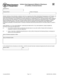Document preview: Form BoBS2830 Uniform Grant Agreement Affidavit of Disclosure of Conflicts of Interest-Grantor - Illinois