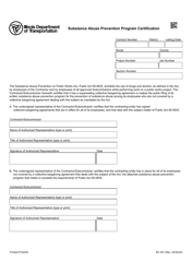 Document preview: Form BC261 Substance Abuse Prevention Program Certification - Illinois
