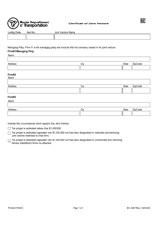 Form BC2267 Certificate of Joint Venture - Illinois