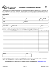 Document preview: Form BC2115 Subcontractor Payment Agreement (Non-dbe) - Illinois
