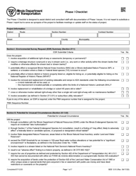 Document preview: Form BDE1210 Phase I Checklist - Illinois