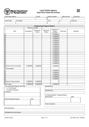 Form BLR05621 Local Public Agency Cost Plus Fixed Fee Invoice - Illinois
