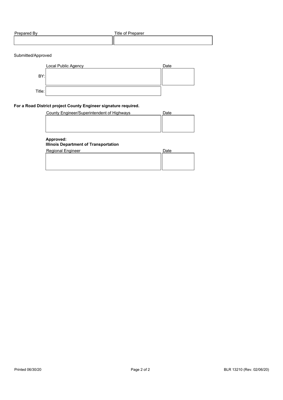 Form BLR13210 Request for Approval of Change of Plans - Illinois, Page 2