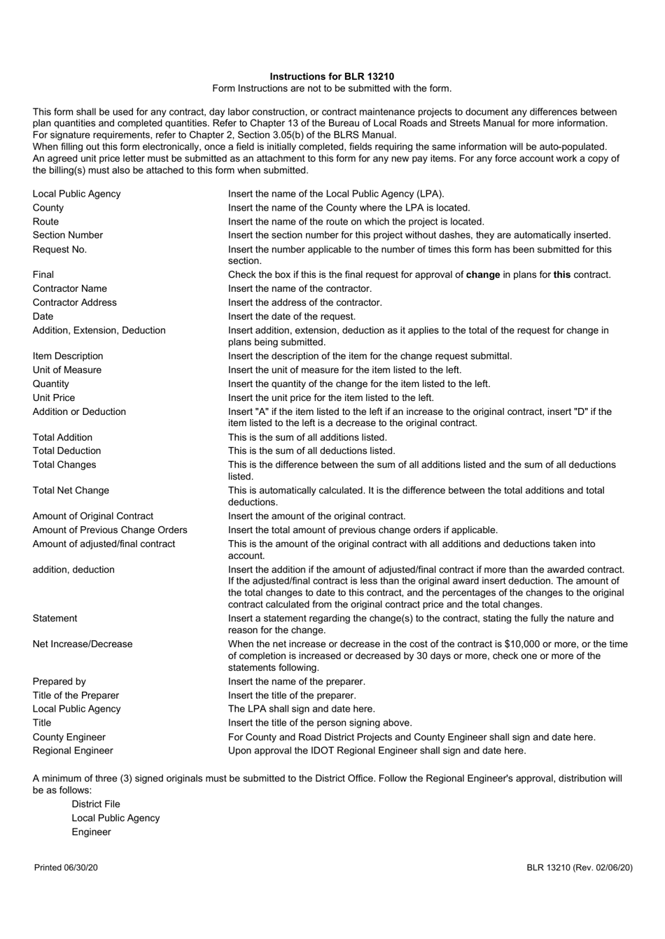 Form BLR13210 Request for Approval of Change of Plans - Illinois, Page 3
