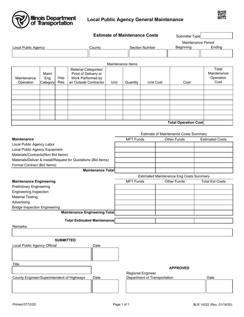 Form BLR14222  Printable Pdf