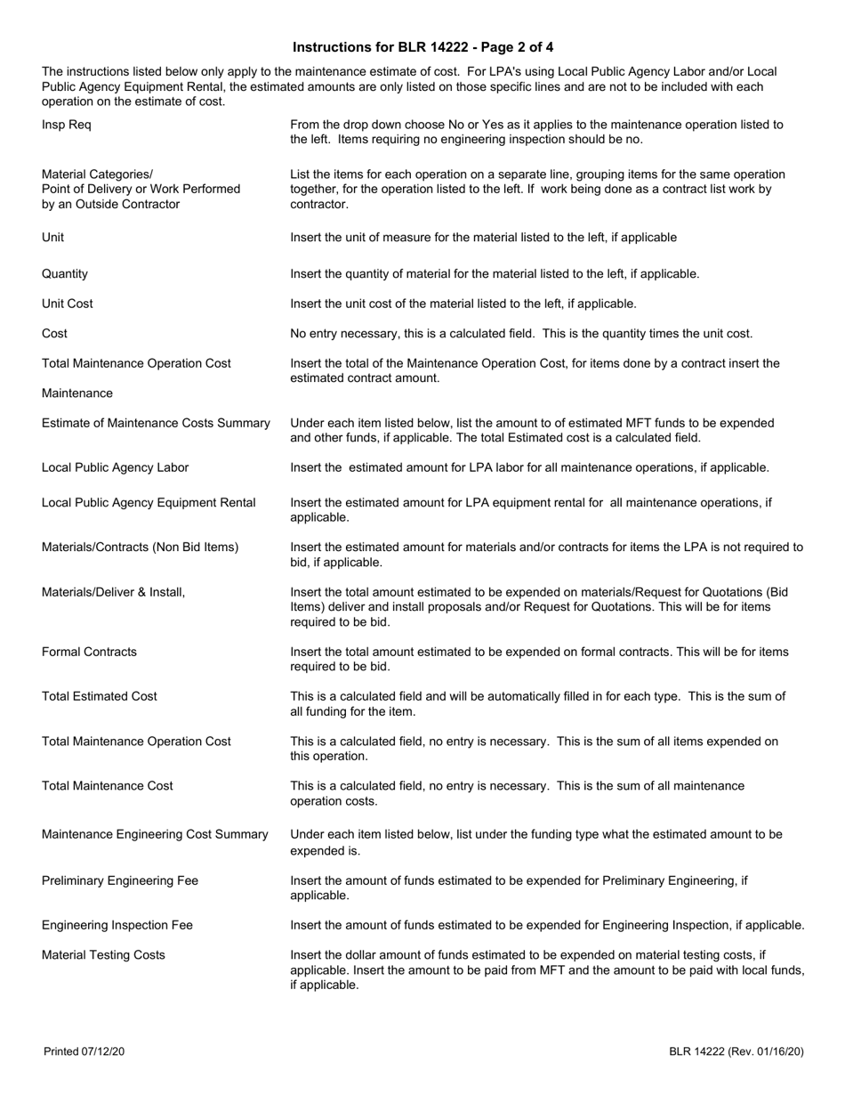 Form BLR14222 Local Public Agency General Maintenance - Illinois, Page 3