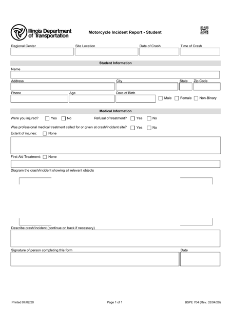 Form BSPE704  Printable Pdf