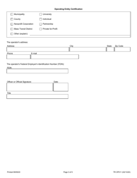 Form TR OP011 Grantee Information and Service Operators - Illinois, Page 3