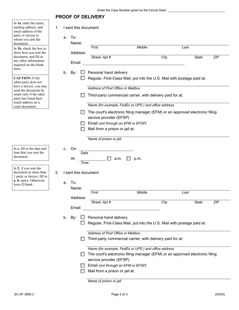 Form SC-AF3600.3 Identity Theft Affidavit (Credit Card or Debt Buyer Collection Action) - Illinois, Page 2