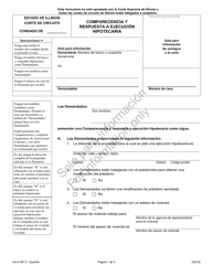 Formulario AA-A907.5 Comparecencia Y Respuesta a Ejecucion Hipotecaria - Illinois (Spanish)