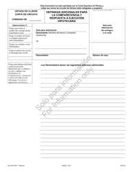 Formulario AA-AAD904.3 Defensas Adicionales Para La Comparecencia Y Respuesta a Ejecucion Hipotecaria - Illinois (Spanish)