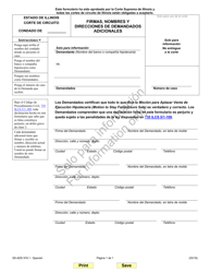 Document preview: Formulario SS-ADS919.1 Firmas, Nombres Y Direcciones De Demandados Adicionales - Illinois (Spanish)