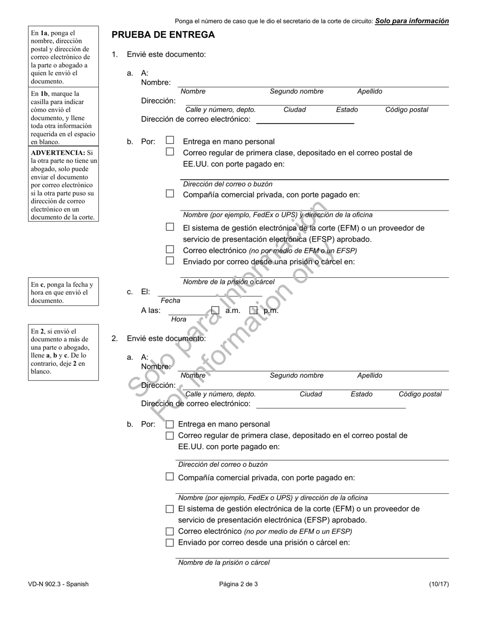 Sample Formulario VD-N902.3 Aviso De Mocion Para Anular Fallo De Ejecucion Hipotecaria Por Falta De Comparecencia - Illinois (Spanish), Page 2