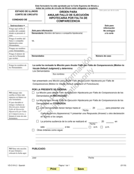 Document preview: Formulario VD-O914.2 Orden Para Anular Fallo De Ejecucion Hipotecaria Por Falta De Comparecencia - Illinois (Spanish)