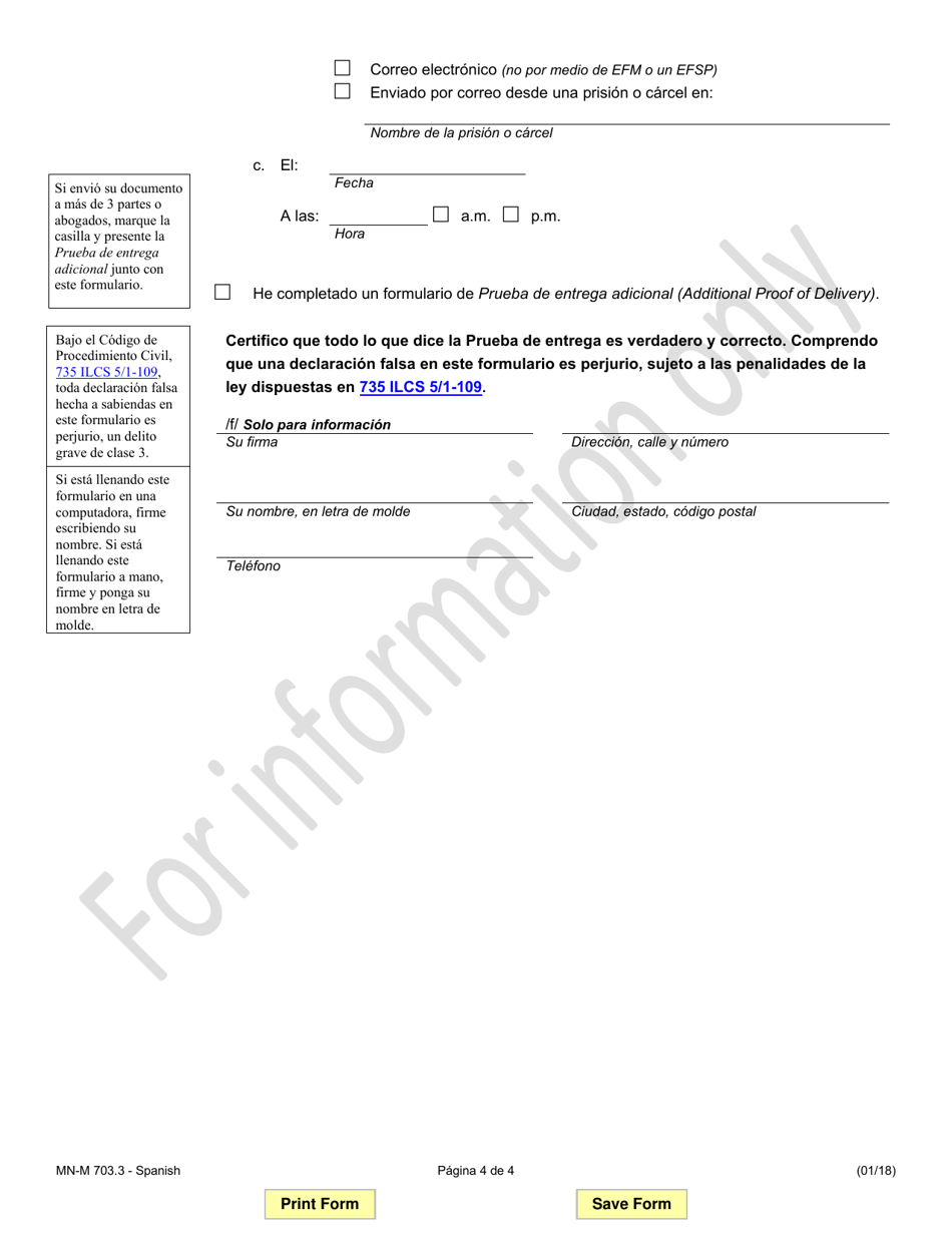 Formulario MN-M703.3 Mocion - Illinois (Spanish), Page 4