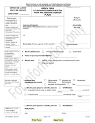 Document preview: Formulario MC-O2204.2 Orden Para Otorgar/Rechazar Mocion Para Aplazar O Extender Plazo - Illinois (Spanish)