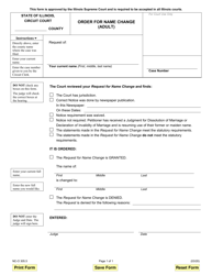 Document preview: Form NC-O305.5 Order for Name Change (Adult) - Illinois