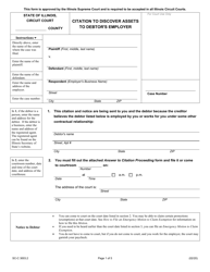 Document preview: Form SC-C3003.2 Citation to Discover Assets to Debtor's Employer - Illinois