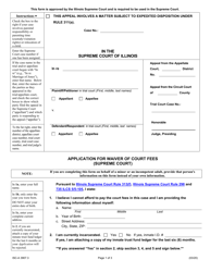 Document preview: Form ISC-A3907.3 Application for Waiver of Court Fees (Supreme Court) - Illinois