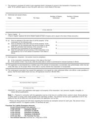 Form BCA13.15 Application for Authority to Transact Business in Illinois - Illinois, Page 2