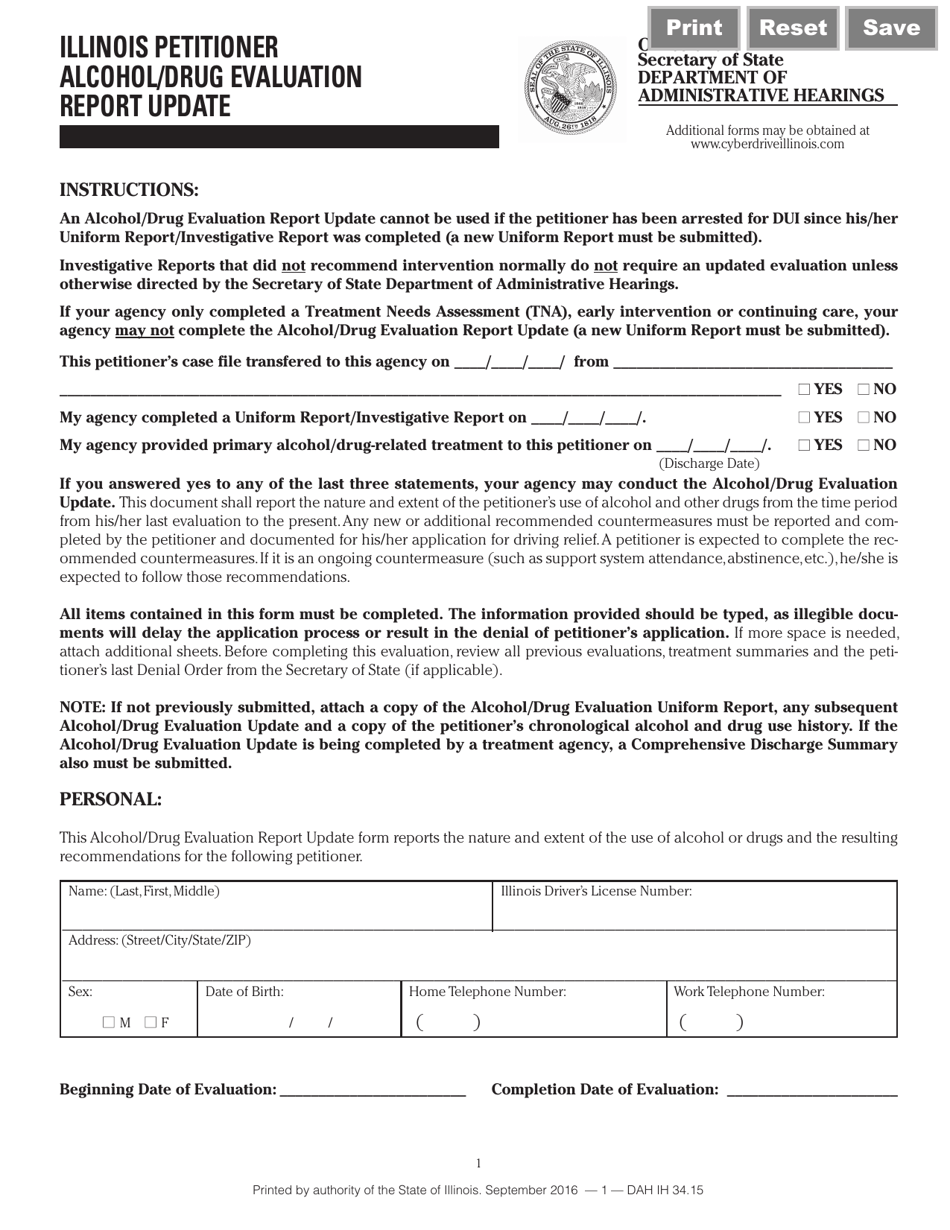 Form DAH IH34 - Fill Out, Sign Online and Download Fillable PDF ...