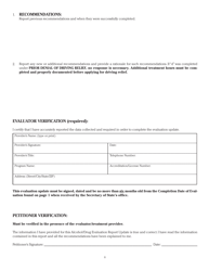 Form DAH(IH34 Illinois Petitioner Alcohol/Drug Evaluation Report Update - Illinois, Page 8