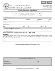 Document preview: Form DSD A329 Gender Designation Change Form - Illinois