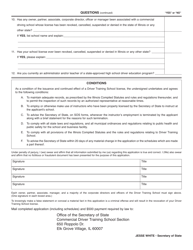 Form DSD CDTS24 Driver Training School Application for Main License - Illinois, Page 2